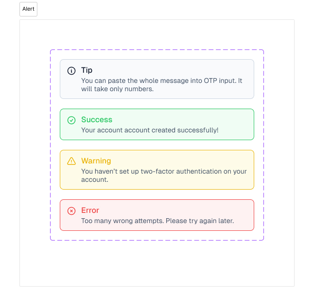 index UI - Alert