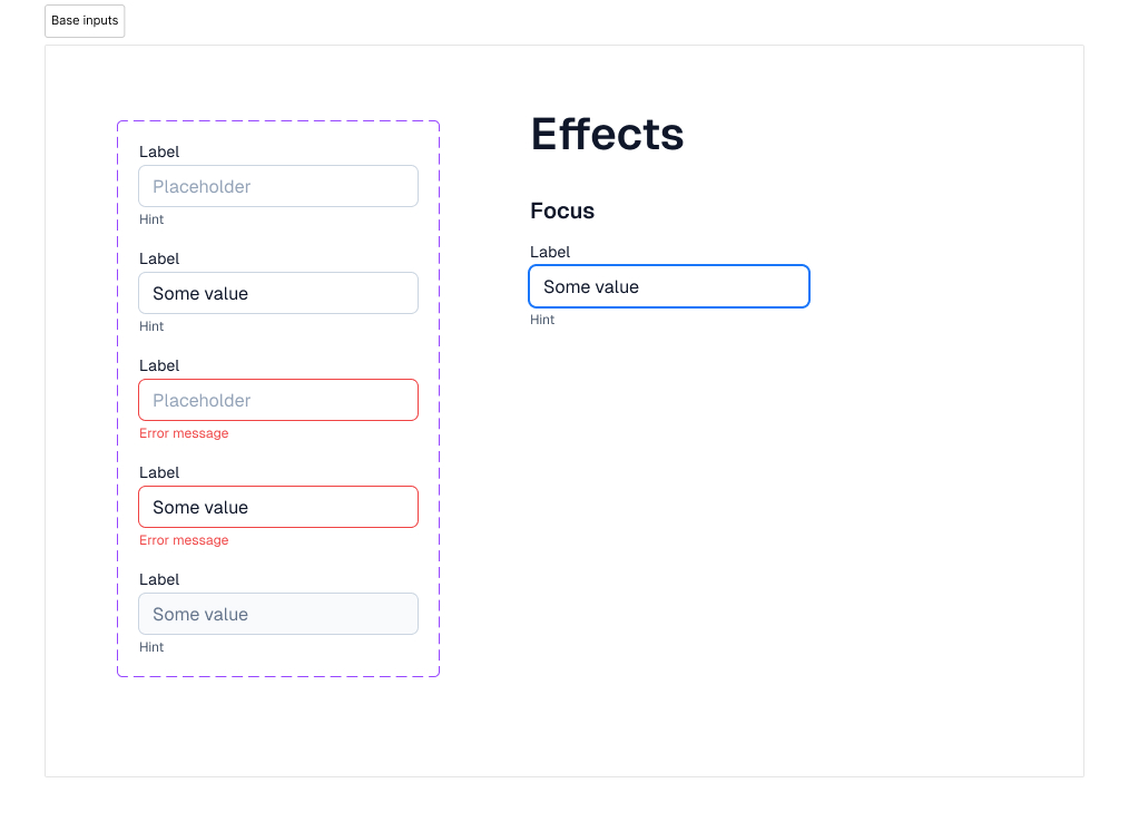 index UI - Base Input