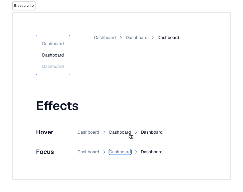 index UI - Breadcrumb