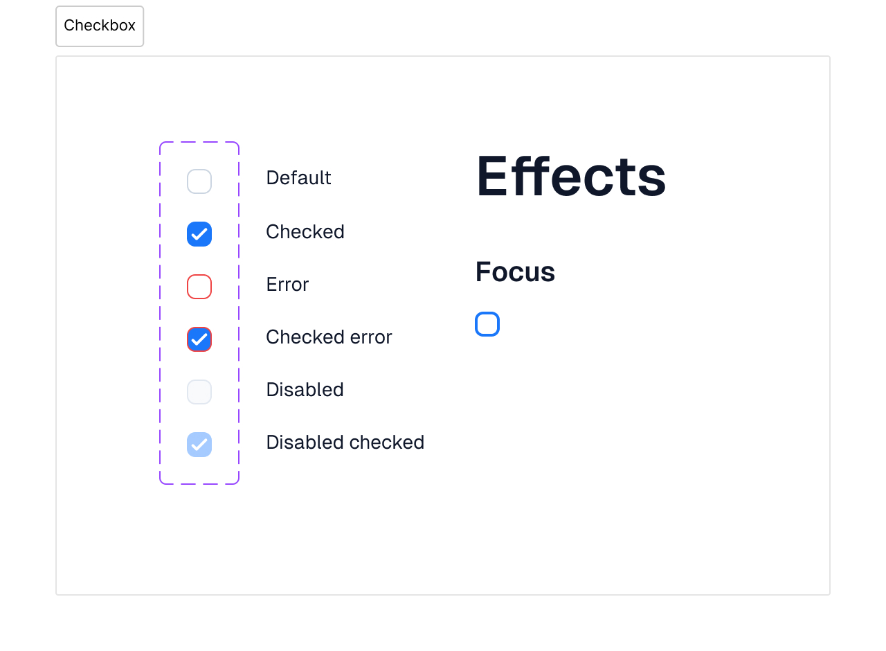 index UI - Checkbox