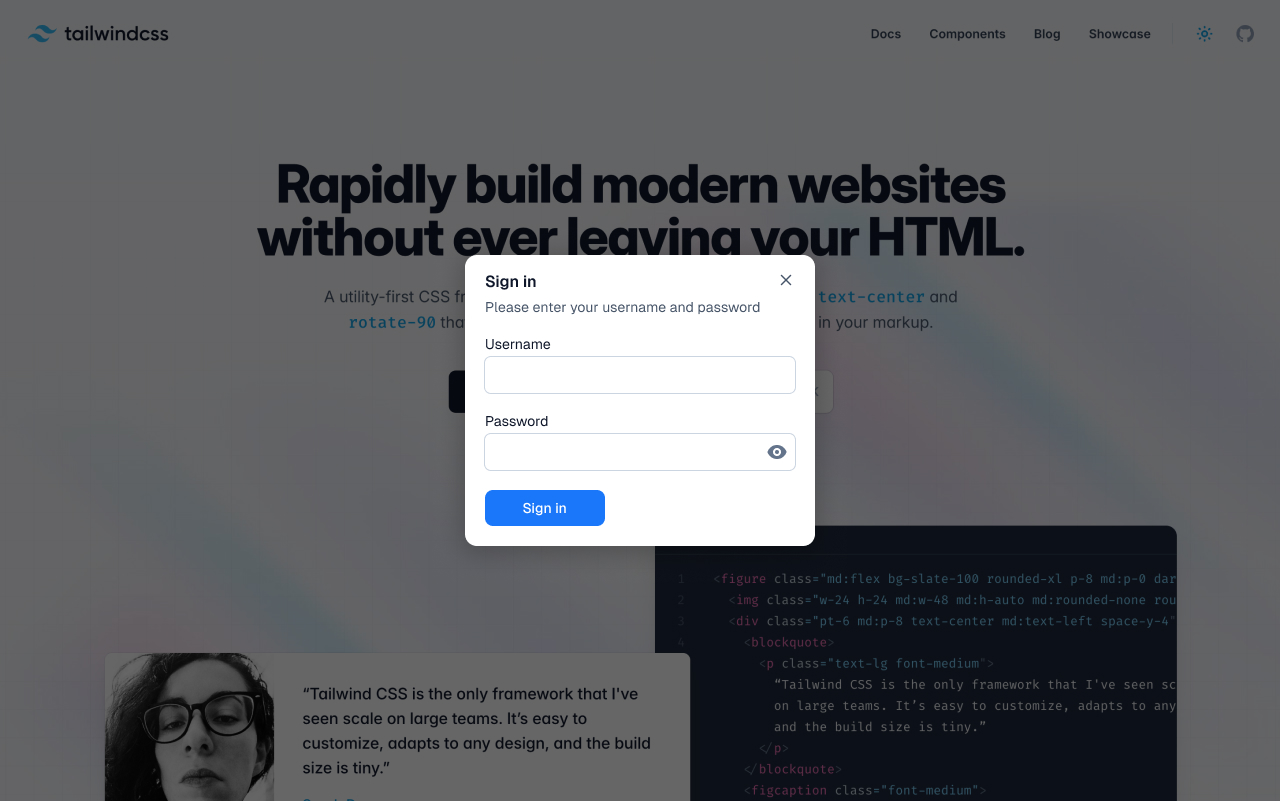 index UI - Dialog