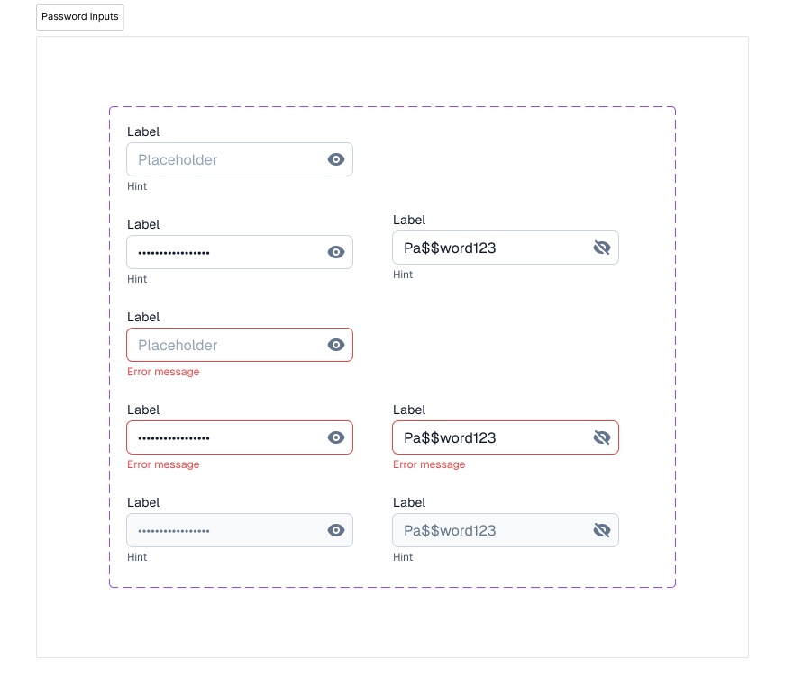 index UI - Password Input