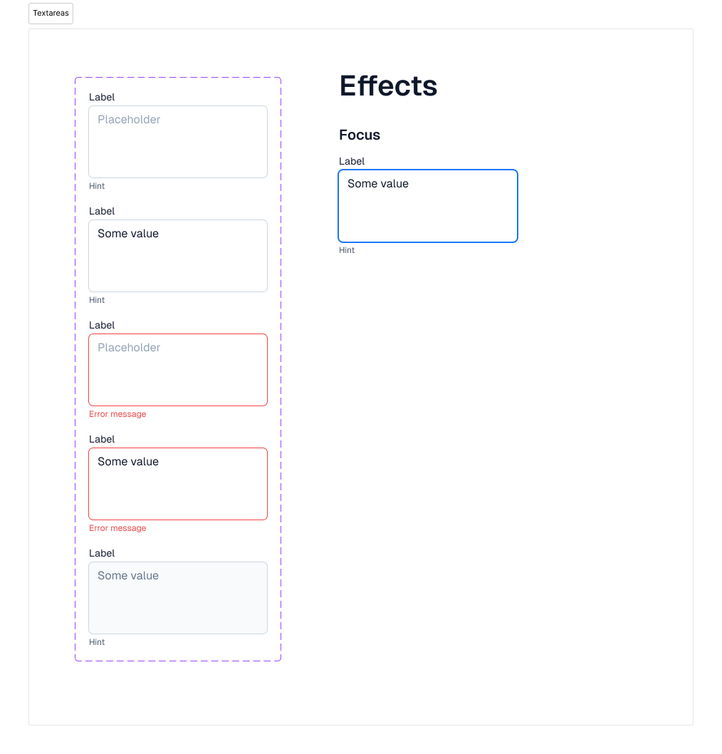 index UI - Textarea