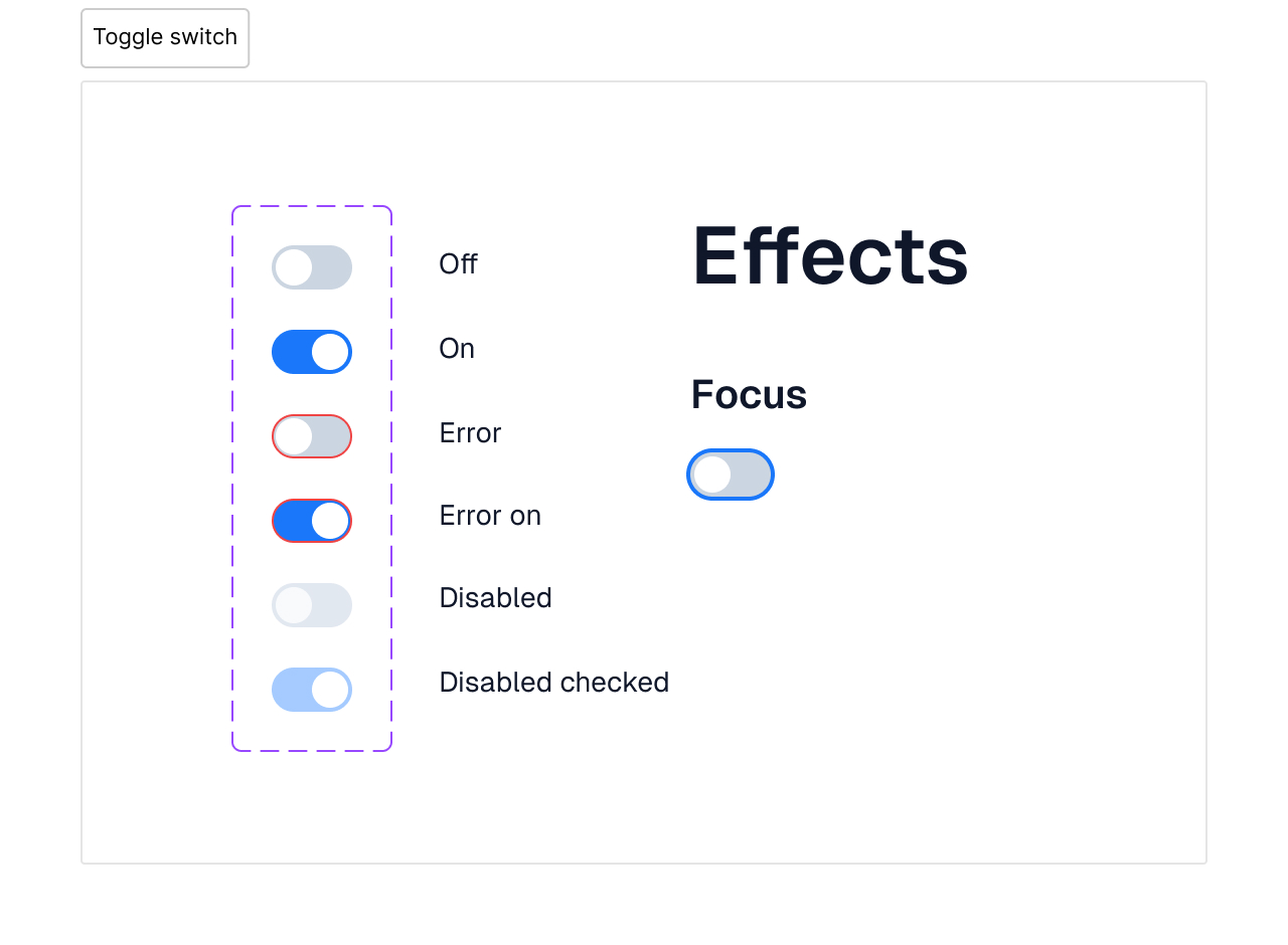 index UI - Toggle switch